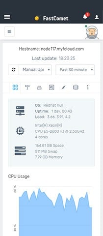 FastComet Client Area Observer Servers Mobile