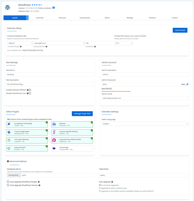 WordPress Custom Install